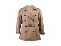 Khaki Trench Coat For Women Long Sleeve Hooded Jacket With Polyester Lining Pocket Decoration Casual Windbreaker Spring Season
